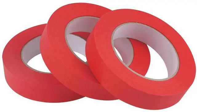 Main image of 3 Pack Red Painters Tape 1 inch, Red Masking Tape 1 inch x 55 Yards x 3 Rolls (165 Total Yards)