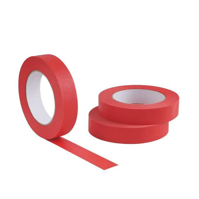 Alt view image 7 of 7 - 3 Pack Red Painters Tape 1 inch, Red Masking Tape 1 inch x 55 Yards x 3 Rolls (165 Total Yards)
