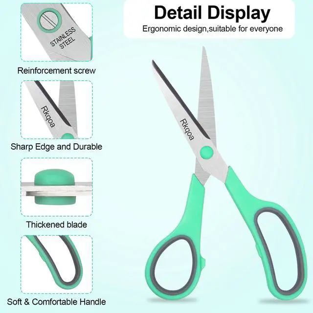 Alt view image 6 of 7 - Scissors, 6 Pack 8" All Purpose Comfort-Grip Sharp Shears for Everyday Use