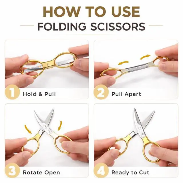 Alt view image 5 of 7 - Folding Scissors, TSA Travel Scissors, Stainless Steel Mini Scissors