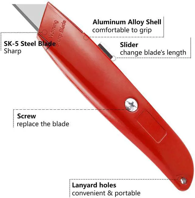 Alt view image 5 of 6 - 2 Pack Utility Knife Box Cutter Retractable PVC Pipe Cutter