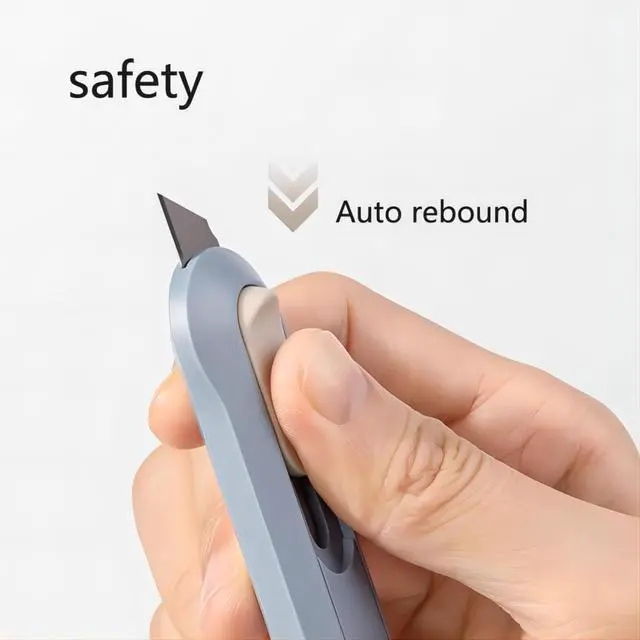 Alt view image 2 of 5 - 4pcs Utility Knife,SK5 Retractable Blade Duty Box Cutter Letter Opener, Razor Sharp Cartons Cardboard Cutter Knife Perfect for Paper, Sewing, Craft, Home and Office, Blue,green,pink,white