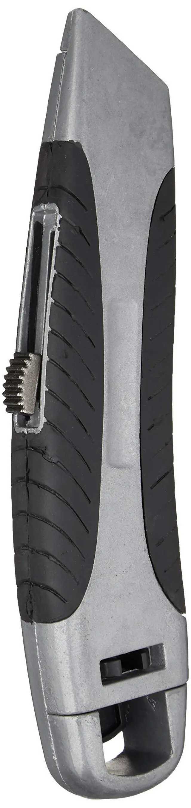 Alt view image 2 of 4 - Soft Grip Retractable Utility Knife with 3 Carbon Steel Blades, Quick Change Blade System, Black/Silver