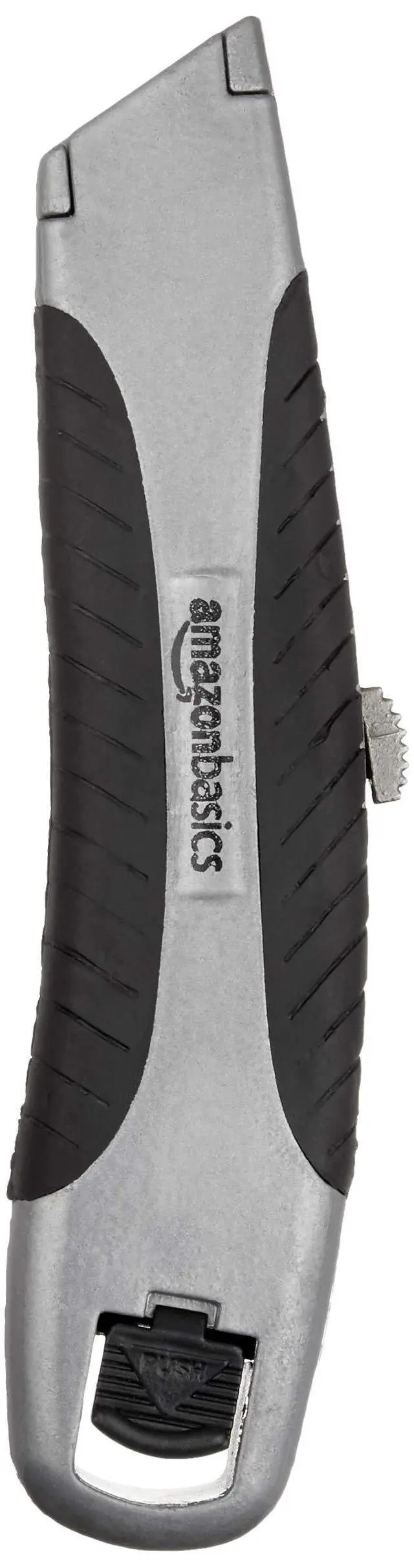 Alt view image 3 of 4 - Soft Grip Retractable Utility Knife with 3 Carbon Steel Blades, Quick Change Blade System, Black/Silver