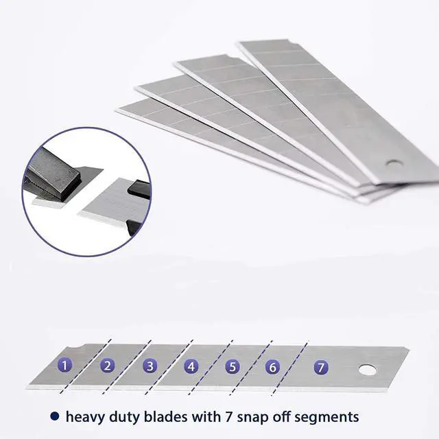Alt view image 7 of 7 - Box Cutter Retractable 25MM Long Utility Knife With 10pcs Blades Refills