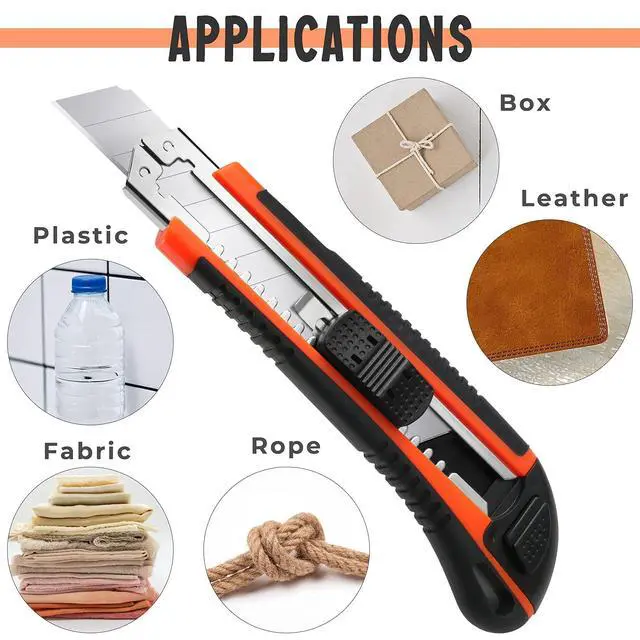 Alt view image 2 of 6 - 3Pack Box Cutter Retractable, Snap Off Utility Knife, Razor Knife