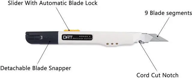 Alt view image 3 of 6 - Utility Knife, Series-X Portable Box Cutter, Fine Point Arts and Crafts Blade for Precision Cutting, with 10 Blade Pieces (White, 1 Cutter 10 Blades)
