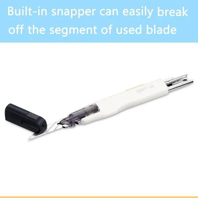 Alt view image 4 of 6 - Utility Knife, Series-X Portable Box Cutter, Fine Point Arts and Crafts Blade for Precision Cutting, with 10 Blade Pieces (White, 1 Cutter 10 Blades)