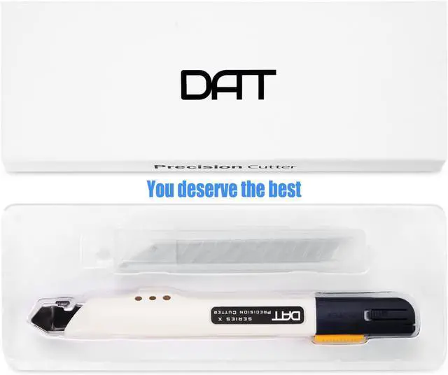 Alt view image 6 of 6 - Utility Knife, Series-X Portable Box Cutter, Fine Point Arts and Crafts Blade for Precision Cutting, with 10 Blade Pieces (White, 1 Cutter 10 Blades)