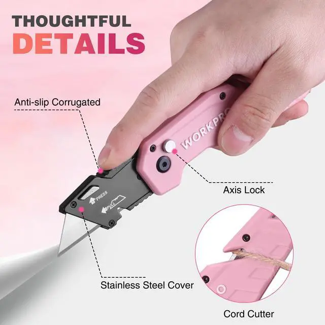Alt view image 4 of 7 - Folding Utility Knife, Quick Change Box Cutter