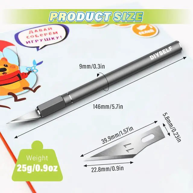 Alt view image 6 of 6 - Exacto Knife 12 Pcs Exacto Knife Set with Case for Crafting