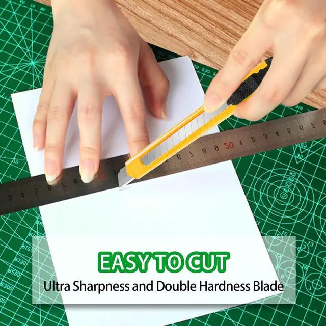 Alt view image 2 of 7 - 4 Pack Box Cutter Retractable, 9mm Utility Knife, Razor Knife