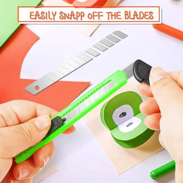 Alt view image 3 of 7 - 4 Pack Box Cutter Retractable, 9mm Utility Knife, Razor Knife