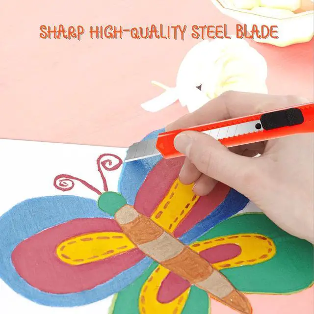 Alt view image 4 of 7 - 4 Pack Box Cutter Retractable, 9mm Utility Knife, Razor Knife