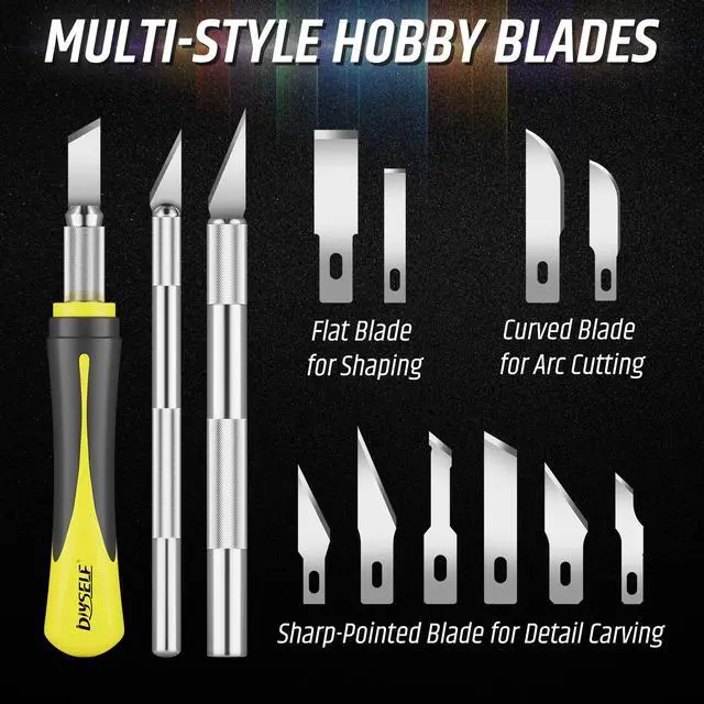 Alt view image 4 of 6 - 16-Piece Exacto Knife Set, Craft Knife & Hobby Knife Kit, Precision Knife with Magnetic Storage Case, Exacto Knife for Crafting, Paper, Foam, Vinyl, Models, 3D Printing, Junk Journal Supplies