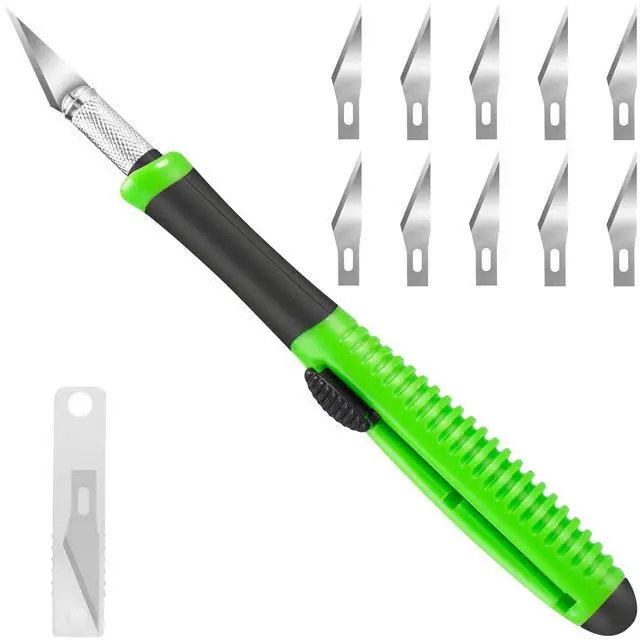 Main image of Exacto Knife, 1 Pack Craft Knife with Extra 10 Pcs High Carbon Steel Blades, Sharp Hobby Knives for Crafting, Precision, Exacting for Home and Studio Use