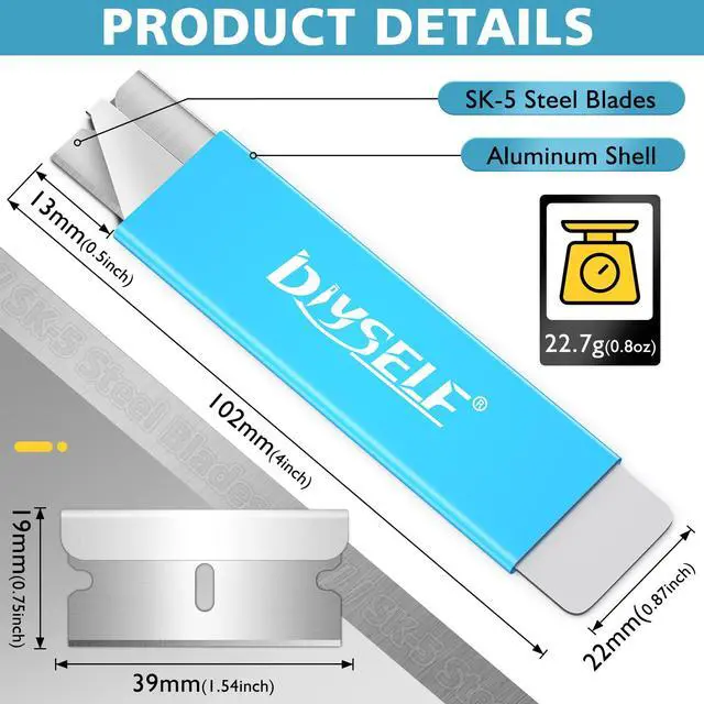 Alt view image 6 of 6 - Box Cutters, 12 Pack Box Cutter Retractable, Box Cutters Knife with Single Edge Razor Blade, Utility Knife All Metal Shell, Letter Opener for Packages, Boxes, and Paper