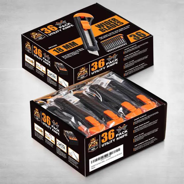 Alt view image 5 of 7 - 72-Pack Box Cutters, Retractable Utility Knife, 18mm Wide Blade