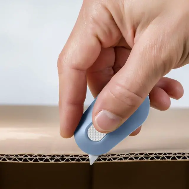 Alt view image 4 of 4 - Mini Box Cutter | Manual Retracting | Safe Ceramic Box Cutter Lasting 11x Longer than Metal | Box Opener | 1 Pack | Sky