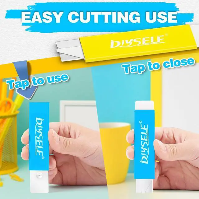 Alt view image 5 of 7 - Box Cutters 12 Pack, Utility Knife, Box Cutter Retractable with Razor Blade, Box Opener for Package, Utility Knives for Office, School, Home, Flat Box Cutter for Women, Letter Opener for Mail