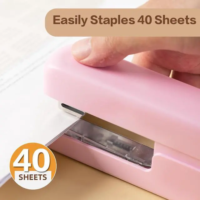 Alt view image 2 of 7 - Stapler, 45 Sheet Capacity, Pink