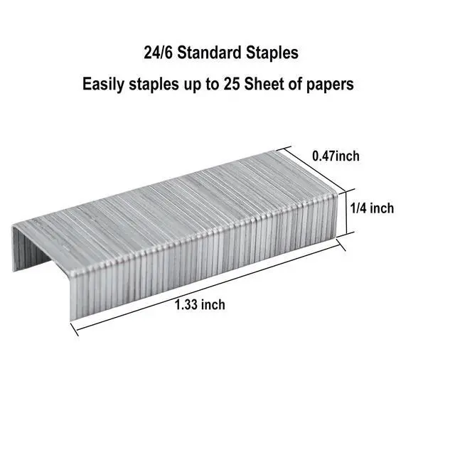 Alt view image 3 of 4 - 10000pcs No.12 Staples,Standard 1/4 Inch Length,24/6 Standard Staples for Most Standard Desktop Staplers
