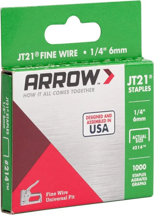 Alt view image 5 of 7 - 214 JT21 Thin Wire Staples for Staple Guns and Staplers, Use for Upholstery, Crafts, General Repairs, 1/4-Inch Leg Length, 7/16-Inch Crown Width, 1000-Pack, Grey