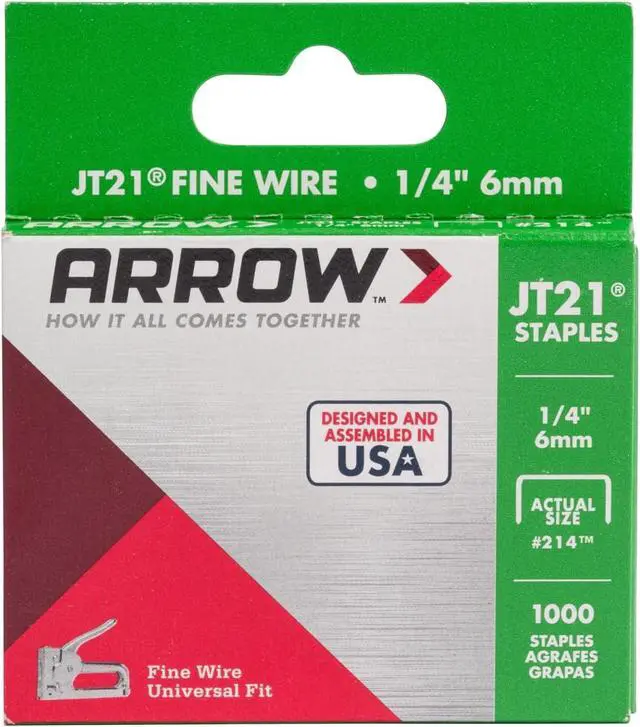 Alt view image 6 of 7 - 214 JT21 Thin Wire Staples for Staple Guns and Staplers, Use for Upholstery, Crafts, General Repairs, 1/4-Inch Leg Length, 7/16-Inch Crown Width, 1000-Pack, Grey