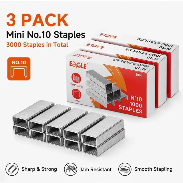 Alt view image 2 of 7 - No. 10 Mini Staples for #10 Staplers, 3,000 Count