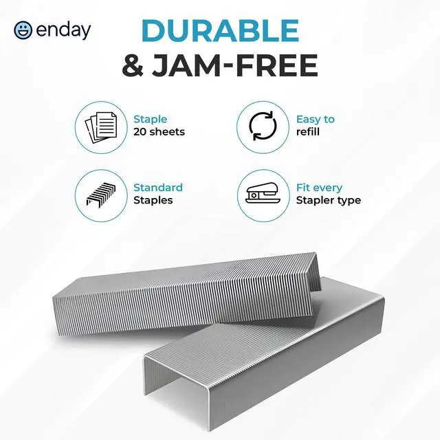 Alt view image 2 of 6 - 25,000 Standard Staples - 1/4 Inch Length, 210 per Strip, Jam-Free Chisel Point, Staples for Stapler, Replacement, Fits Standard Staplers, 5 Boxes of 5,000 Each