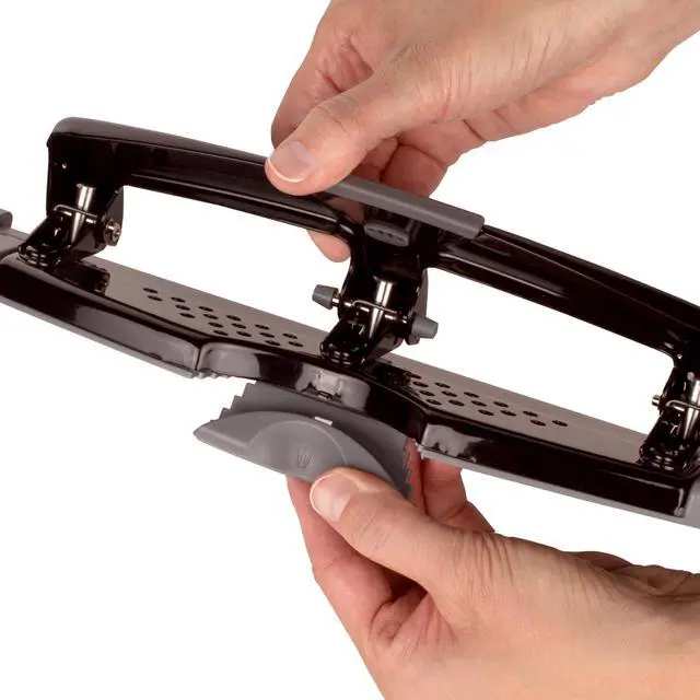 Alt view image 4 of 7 - 3 Hole Punch, 12 Sheet Capacity Three Hole Puncher 3 Ring, Paper Punch, SmartTouch Low Effort, Alignment Guide, Black & Silver (74134)