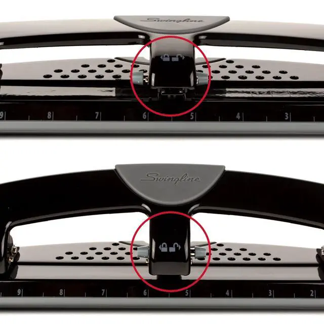 Alt view image 7 of 7 - 3 Hole Punch, 12 Sheet Capacity Three Hole Puncher 3 Ring, Paper Punch, SmartTouch Low Effort, Alignment Guide, Black & Silver (74134)