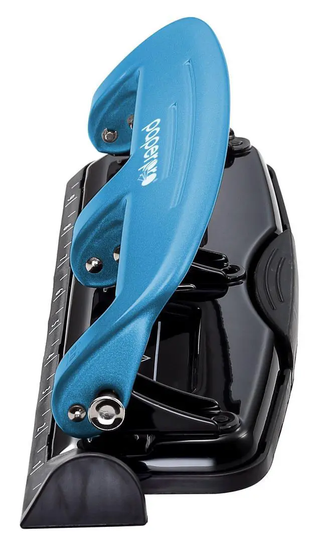 Alt view image 4 of 4 - Bostitch Office EZ Squeeze Reduced Effort 3-Hole Punch, 12 Sheets, Blue (2103)