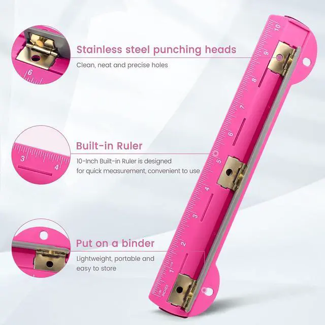 Alt view image 2 of 7 - Portable 3-Hole Punch, 5-Sheet Capacity for 3-Ring Binders