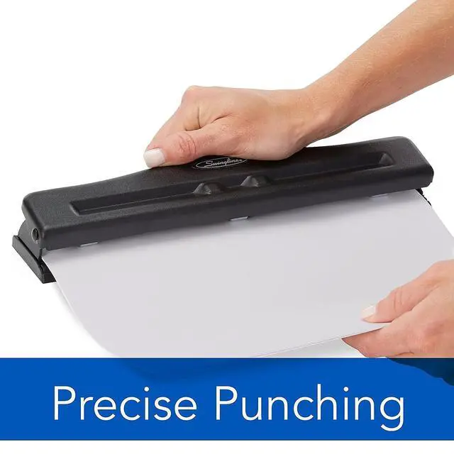 Alt view image 4 of 7 - 2-3 Hole Punch, Adjustable, Commercial Hole Puncher, 11 Sheet Punch Capacity, Black (74020)