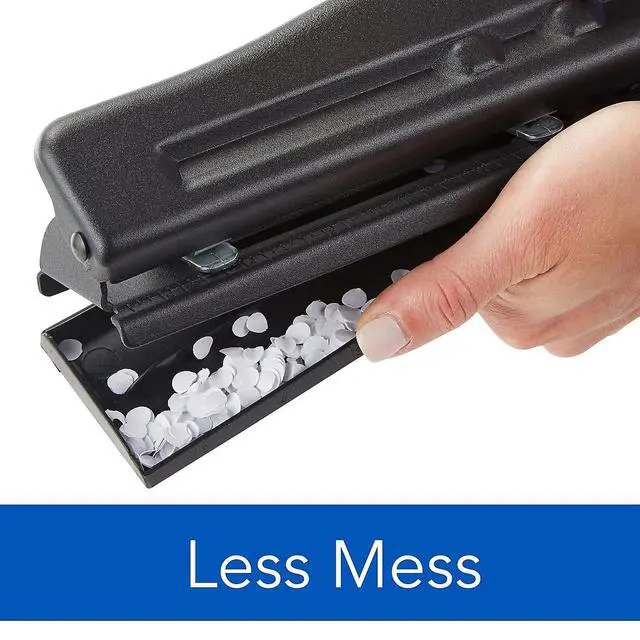 Alt view image 5 of 7 - 2-3 Hole Punch, Adjustable, Commercial Hole Puncher, 11 Sheet Punch Capacity, Black (74020)