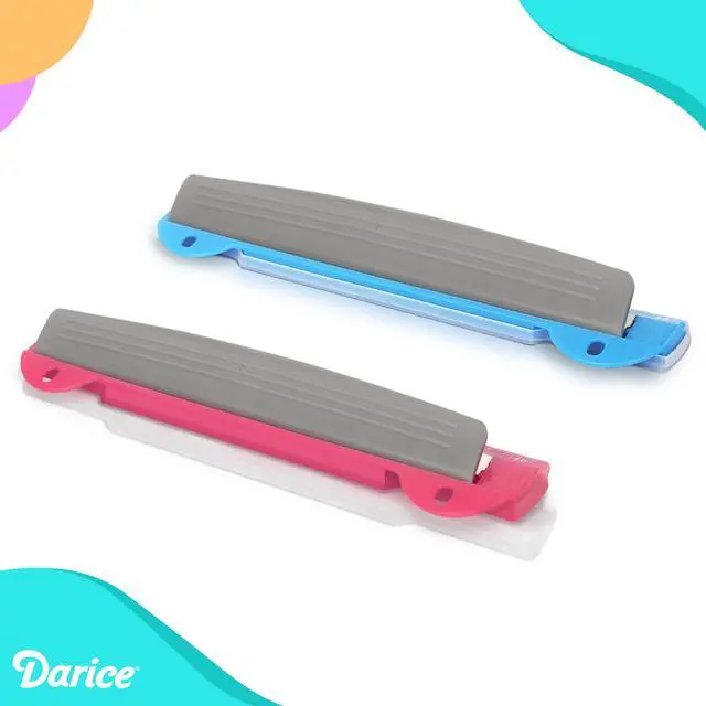 Alt view image 2 of 7 - 3 Hole Puncher 2 Pack - 5 Sheet Capacity Paper Punch with 10" Ruler - 3 Ring Easy-Clean Tray, Portable, Compact - Blue Pink