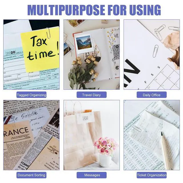 Alt view image 3 of 7 - Paper Clips, 500 Pcs Assorted Sizes, Premium Silver Rustproof Metal Paperclips, Large Medium Small, Office School Home Document Organizing