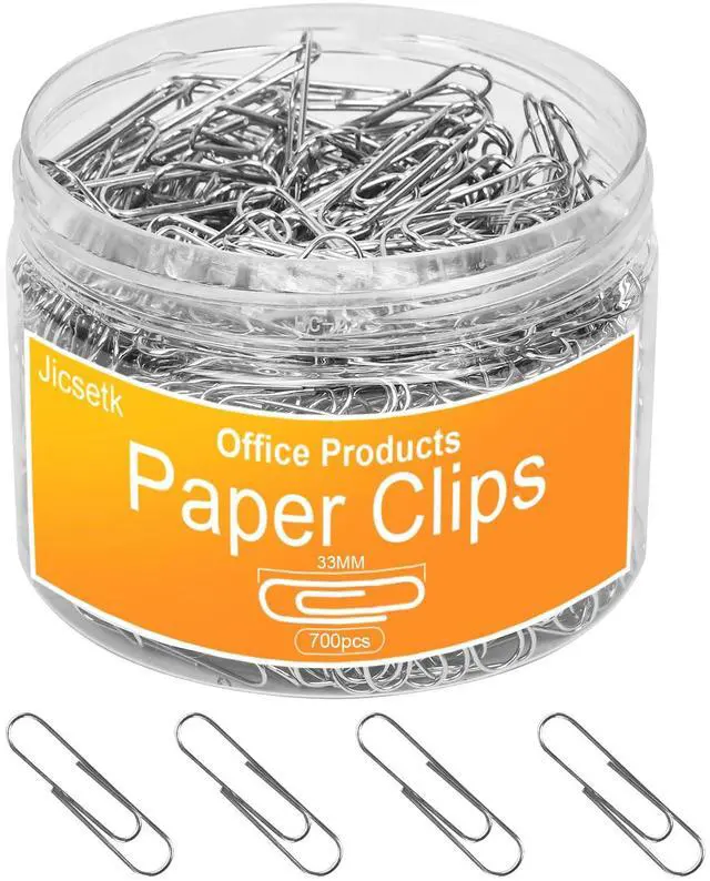 Main image of Medium Paper Clips,Paper Clip Medium Size,700 Pcs Clips Office Supplies for Paperwork Ideal for Home, School and Teacher Supplies.