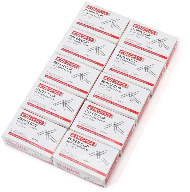 Main image of Medium Paper Clips,1000 Pcs (10×100), Silver 1.25IN, Office & School use