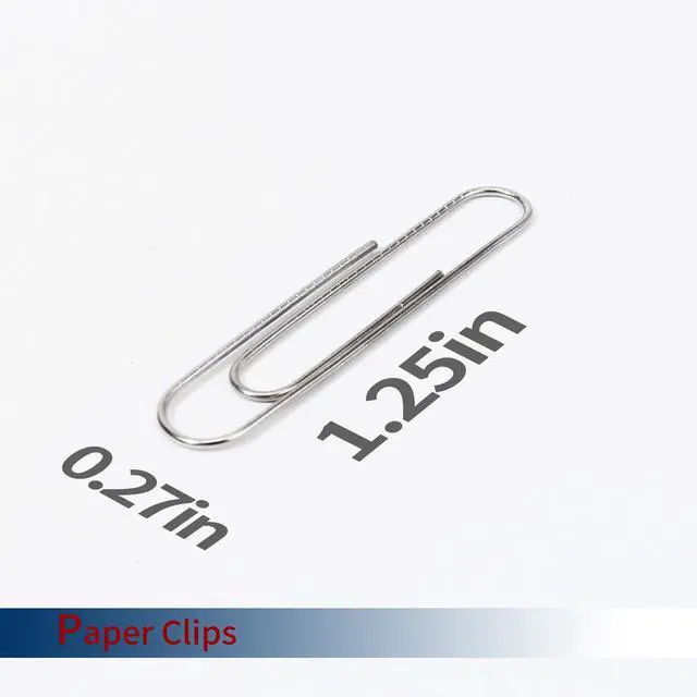 Alt view image 2 of 6 - Medium Paper Clips,1000 Pcs (10×100), Silver 1.25IN, Office & School use
