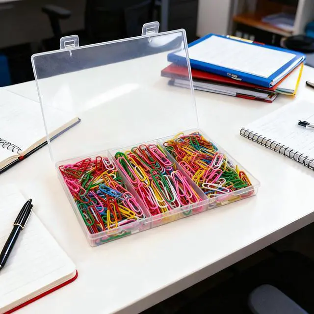 Alt view image 6 of 7 - Paper Clips,400 Pack Small Medium and Jumbo Colored Paperclips1.1 in &1.3 in & 2 in,Assorted Colored Coated Paper Clips, Reusable Paperclips for Paperwork Office School Document Organizing