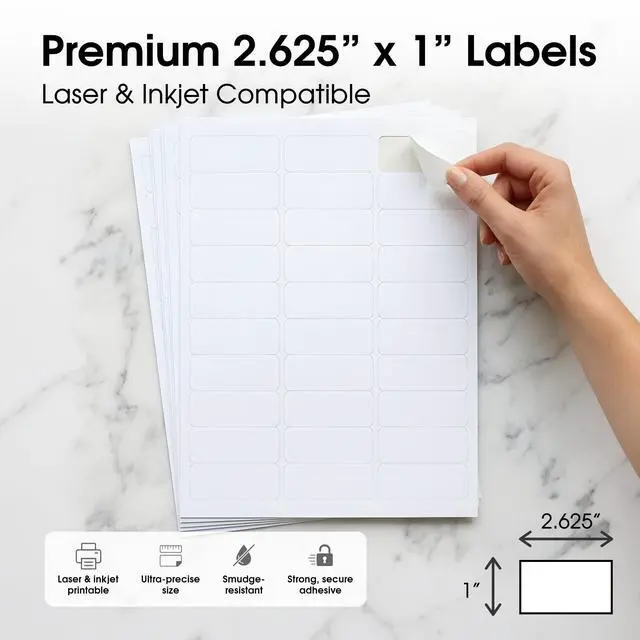 Alt view image 2 of 7 - 1" X 2 5/8" Matte White Printable Address Labels
