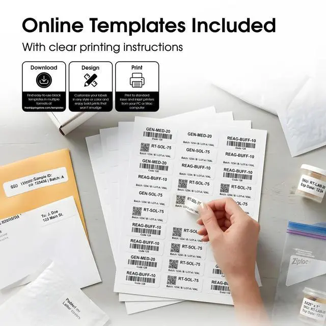 Alt view image 3 of 7 - 1" X 2 5/8" Matte White Printable Address Labels