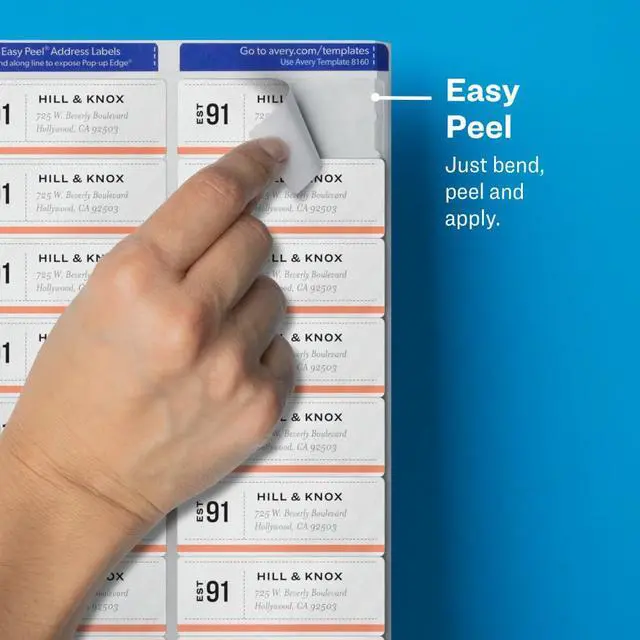 Alt view image 3 of 5 - Clear Easy Peel Address Labels for Laser Printers 1" x 2-5/8", Pack of 300 (15660)