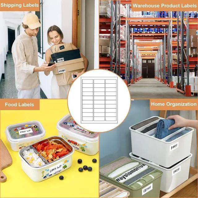 Alt view image 5 of 7 - 1" X 2-5/8" 30 Up Mailing Labels for Laser/Inkjet Printer, Address Labels, Shipping mailing Labels, 30 per Sheet Return Address Labels (25 Sheets - 750 Labels)