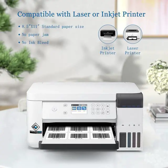 Alt view image 3 of 7 - 3000 Address Labels, BESTIKER 1 x 2-5/8 Printable Mailing Label for Envelopes, 30up Labels White Stickers for Laser Inkjet Printers, FBA Barcode Label 100 Sheets