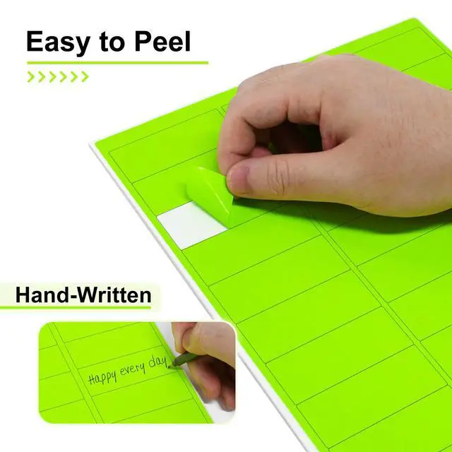 Alt view image 4 of 7 - 1" x2-5/8 Fluorescent Green Labels 900 Labels 30 Sheets