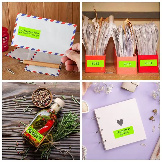 Alt view image 7 of 7 - 1" x2-5/8 Fluorescent Green Labels 900 Labels 30 Sheets