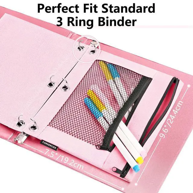 Alt view image 3 of 7 - Pencil Pouch for 3 Ring Binder, Large Zipper Pencil Pouch Bag